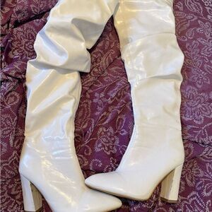 White thigh-High Boots